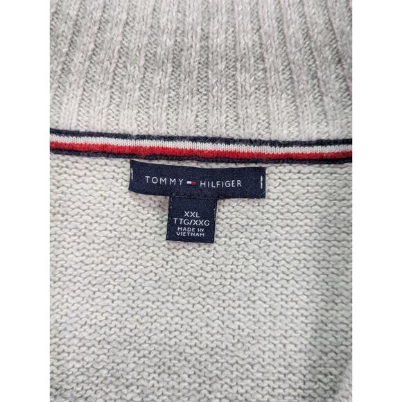 Tommy Hilfiger Size XXL Mock Neck Quarter Zip Gray Ombre Boxy Sweater - Picture 8 of 16